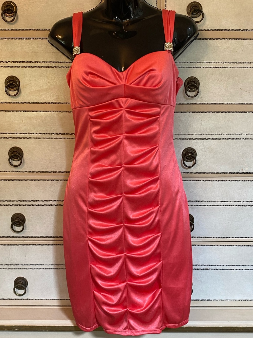 Love Tease coral pink Bodycon mini dress size 6